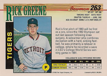 Rick Greene  baseball card collectible - Main Image 2