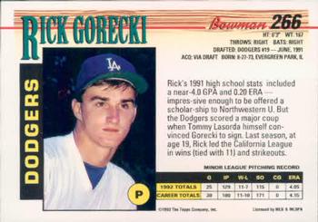 Rick Gorecki  baseball card collectible - Main Image 2