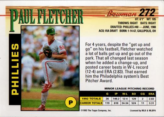 Paul Fletcher  baseball card collectible - Main Image 2