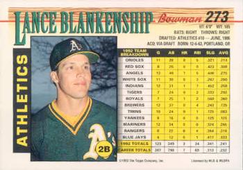 Lance Blankenship  baseball card collectible - Main Image 2