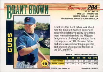 Brant Brown  baseball card collectible - Main Image 2