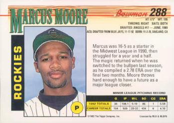 Marcus Moore  baseball card collectible - Main Image 2