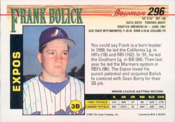 Frank Bolick  baseball card collectible - Main Image 2