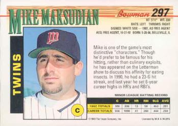 Mike Maksudian  baseball card collectible - Main Image 2