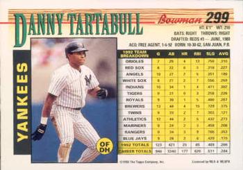 Danny Tartabull  baseball card collectible - Main Image 2