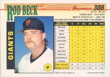 Rod Beck  baseball card collectible - Main Image 2