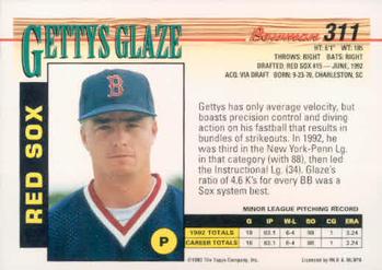 Gettys Glaze  baseball card collectible - Main Image 2