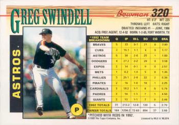 Greg Swindell  baseball card collectible - Main Image 2