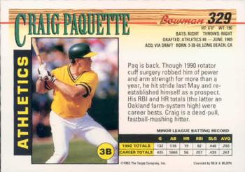 Craig Paquette  baseball card collectible - Main Image 2