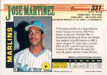 Jose Martinez  baseball card collectible - Main Image 2