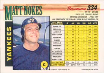 Matt Nokes  baseball card collectible - Main Image 2