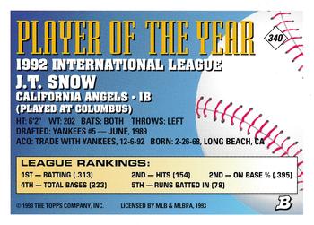 J.T. Snow  baseball card collectible - Main Image 2