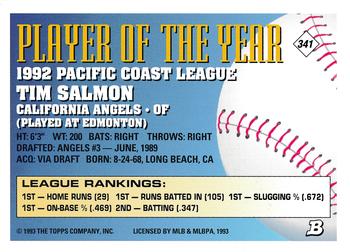 Tim Salmon  baseball card collectible - Main Image 2