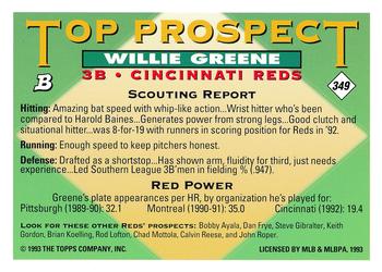 Willie Greene  baseball card collectible - Main Image 2