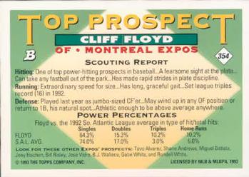Cliff Floyd  baseball card collectible - Main Image 2