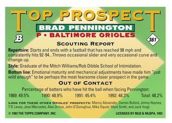 Brad Pennington  baseball card collectible - Main Image 2