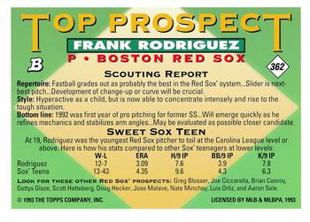 Frank Rodriguez  baseball card collectible - Main Image 2