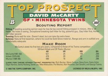 David McCarty  baseball card collectible - Main Image 2