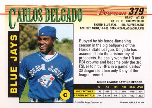 Carlos Delgado  baseball card collectible - Main Image 2