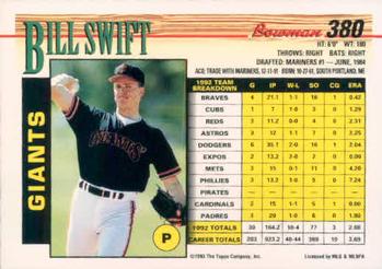 Bill Swift  baseball card collectible - Main Image 2