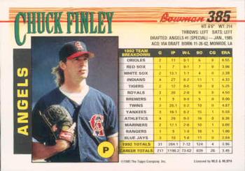 Chuck Finley  baseball card collectible - Main Image 2
