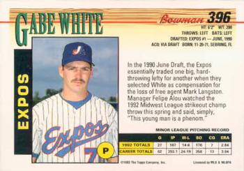 Gabe White  baseball card collectible - Main Image 2