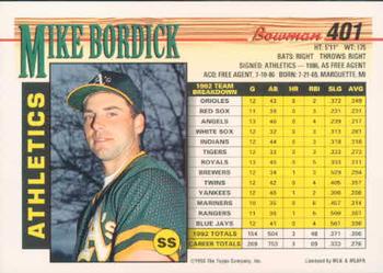 Mike Bordick  baseball card collectible - Main Image 2