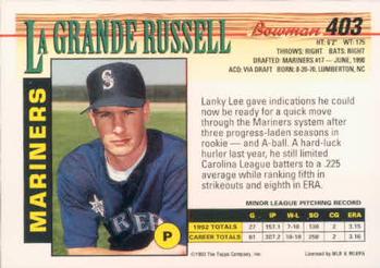 LaGrande Russell  baseball card collectible - Main Image 2