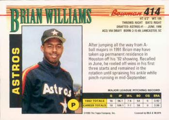 Brian Williams  baseball card collectible - Main Image 2