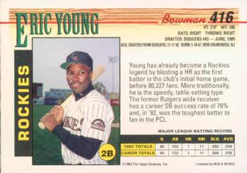 Eric Young  baseball card collectible - Main Image 2