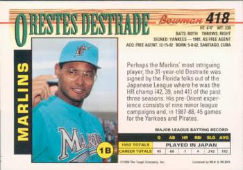 Orestes Destrade  baseball card collectible - Main Image 2