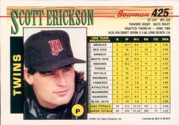 Scott Erickson  baseball card collectible - Main Image 2