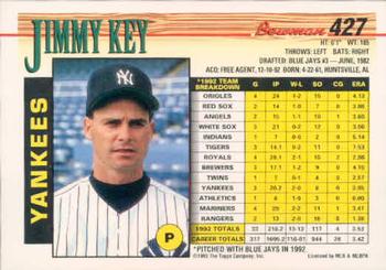 Jimmy Key  baseball card collectible - Main Image 2