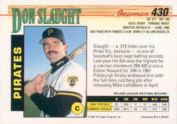 Don Slaught  baseball card collectible - Main Image 2