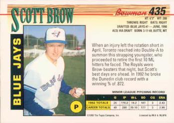 Scott Brow  baseball card collectible - Main Image 2