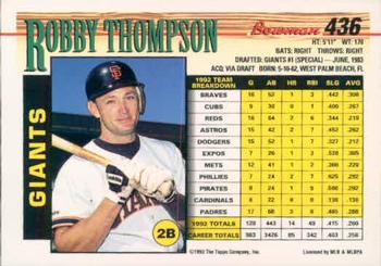 Robby Thompson  baseball card collectible - Main Image 2