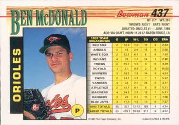 Ben McDonald  baseball card collectible - Main Image 2