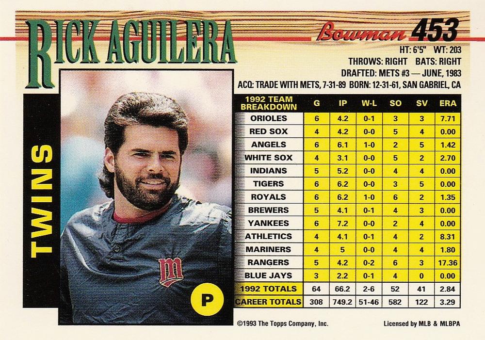 Rick Aguilera  baseball card collectible - Main Image 2
