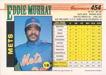 Eddie Murray  baseball card collectible - Main Image 2