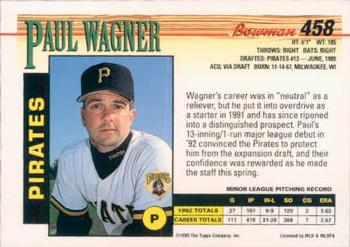 Paul Wagner  baseball card collectible - Main Image 2