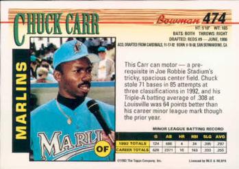 Chuck Carr  baseball card collectible - Main Image 2