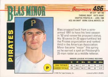 Blas Minor  baseball card collectible - Main Image 2