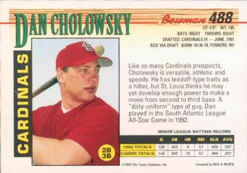 Dan Cholowsky  baseball card collectible - Main Image 2