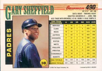 Gary Sheffield  baseball card collectible - Main Image 2