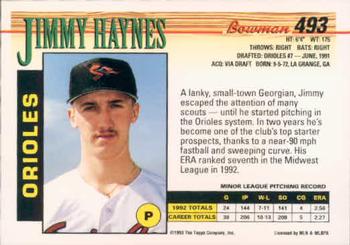 Jimmy Haynes  baseball card collectible - Main Image 2