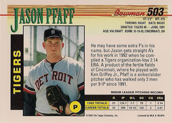 Jason Pfaff  baseball card collectible - Main Image 2