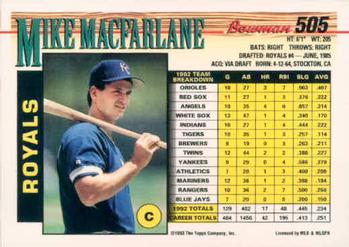 Mike Macfarlane  baseball card collectible - Main Image 2