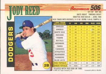 Jody Reed  baseball card collectible - Main Image 2