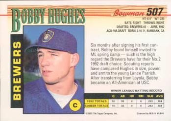 Bobby Hughes  baseball card collectible - Main Image 2