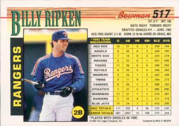 Billy Ripken  baseball card collectible - Main Image 2
